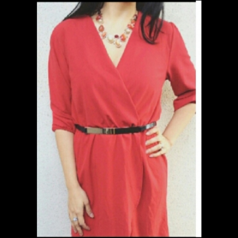 Wrap Dress w/ Golden Belt